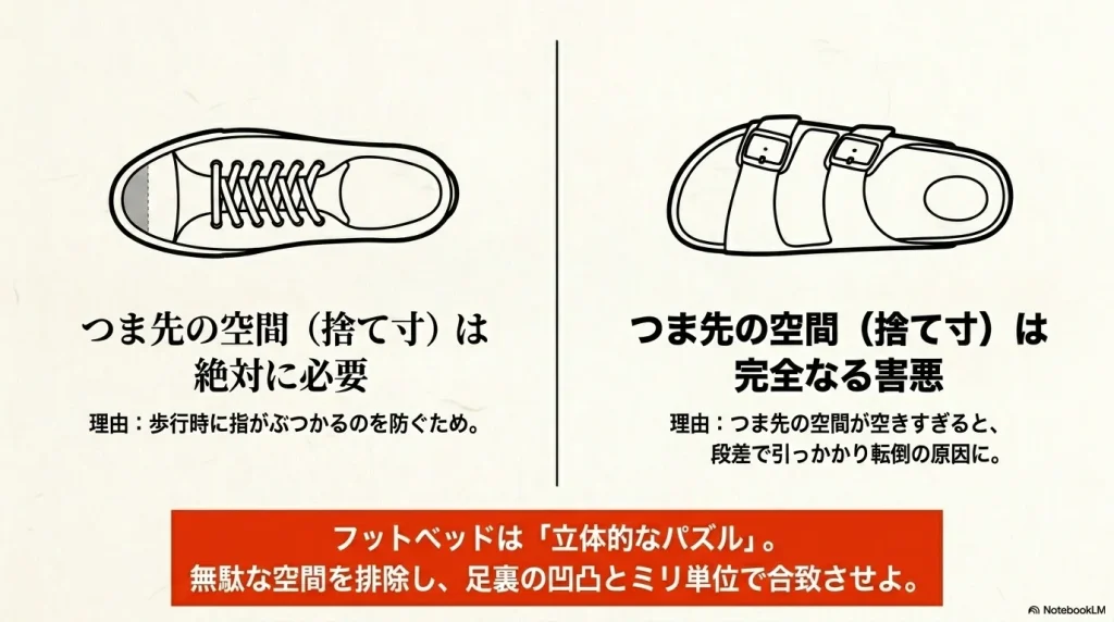 スニーカーに必要なつま先の空間（捨て寸）は、アリゾナにおいては完全なる害悪