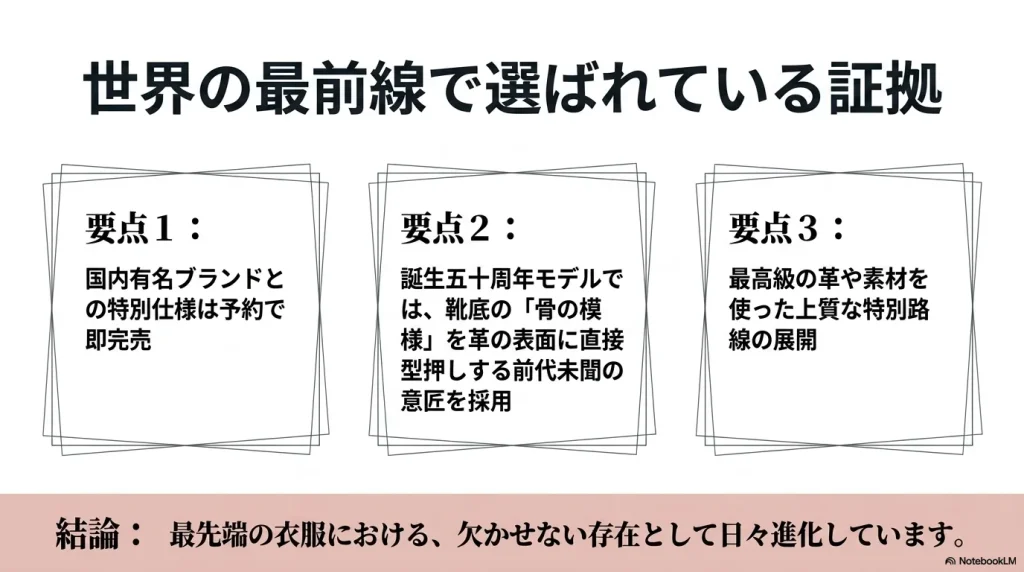 世界の最前線で選ばれている証拠。国内ブランドの別注モデルや最高級ラインの展開について