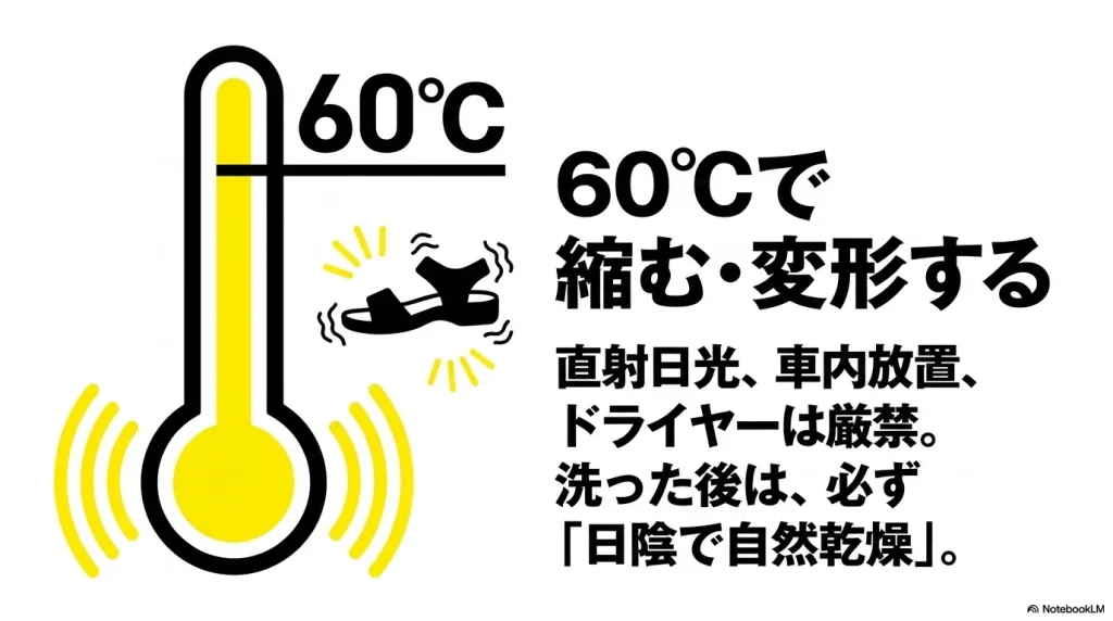 アリゾナEVAが60℃で縮む・変形する危険性と直射日光や車内放置が厳禁であるという警告