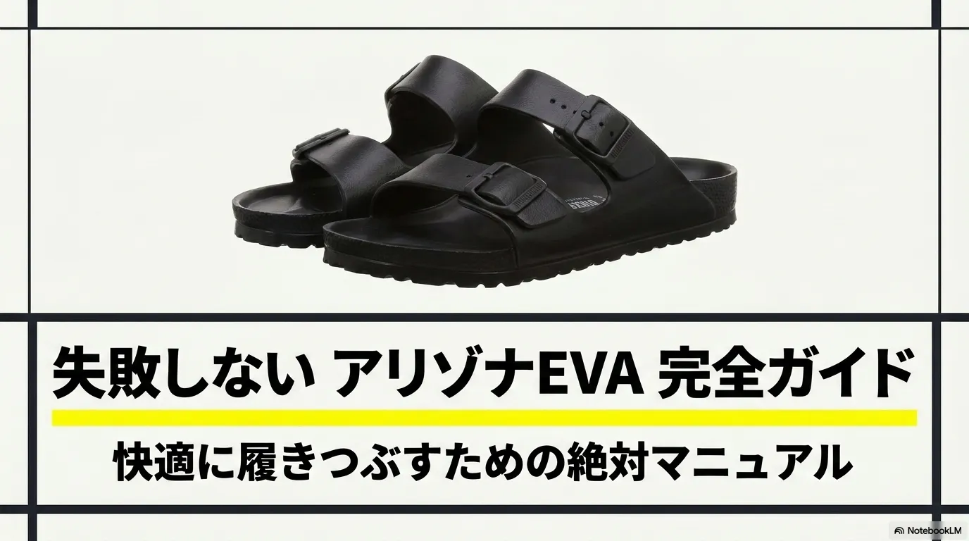 失敗しないビルケンシュトック アリゾナEVAのサイズ感完全ガイドと黒のサンダル画像