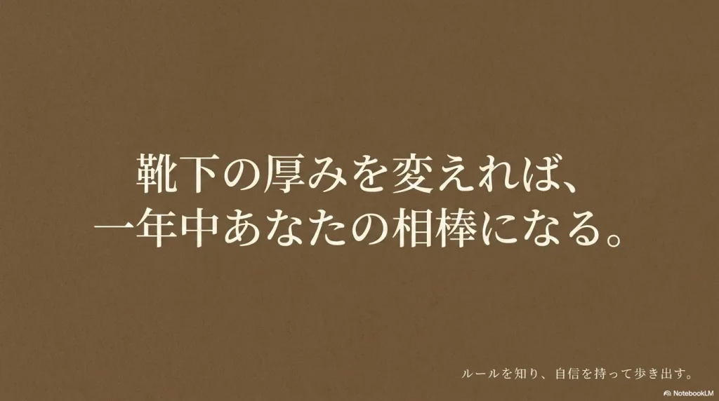 靴下の厚みを変えて一年中アリゾナを相棒にするルール