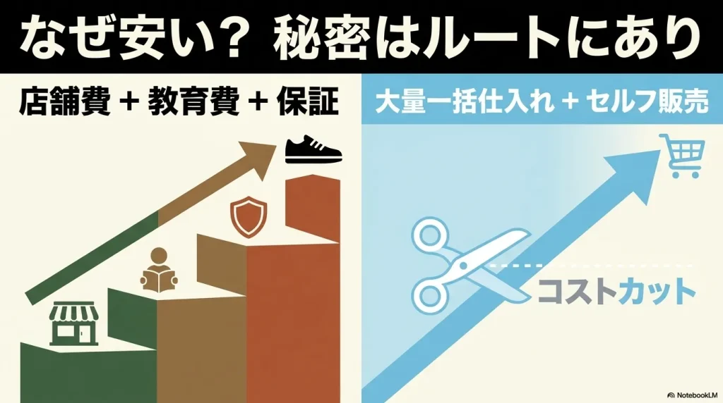 ビルケンシュトックが安い理由は店舗費等を抑えた独自の流通ルートにある