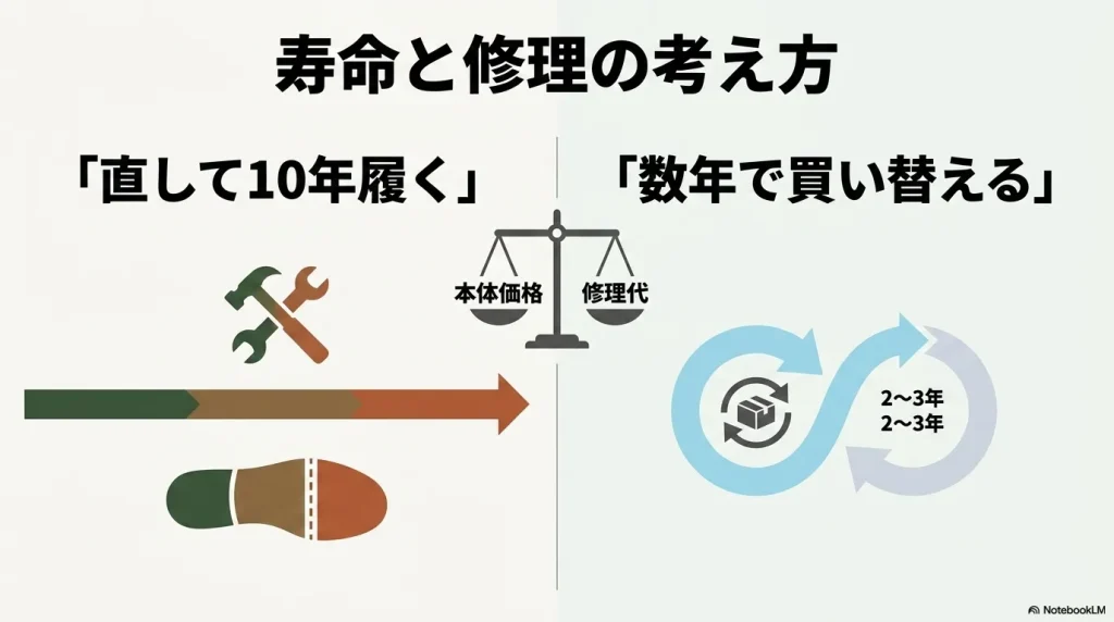 ビルケンシュトックの本体価格と修理代のバランスによる寿命と買い替えの考え方