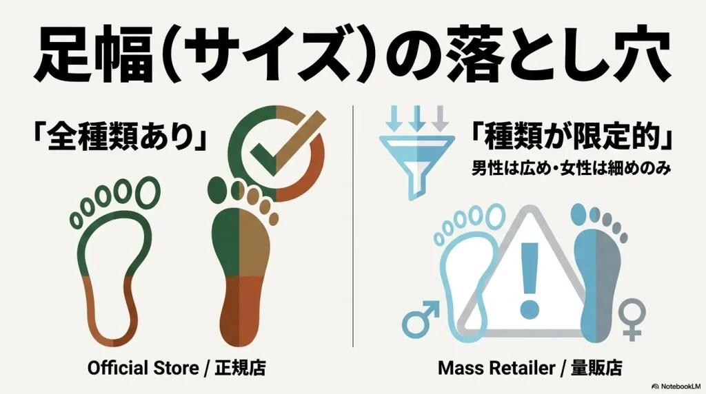 ビルケンシュトックの足幅選びの落とし穴と量販店における限定的なサイズ展開