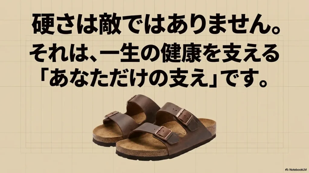 硬さは敵ではなく、一生の健康を支える「あなただけの支え」であるという結論のメッセージ