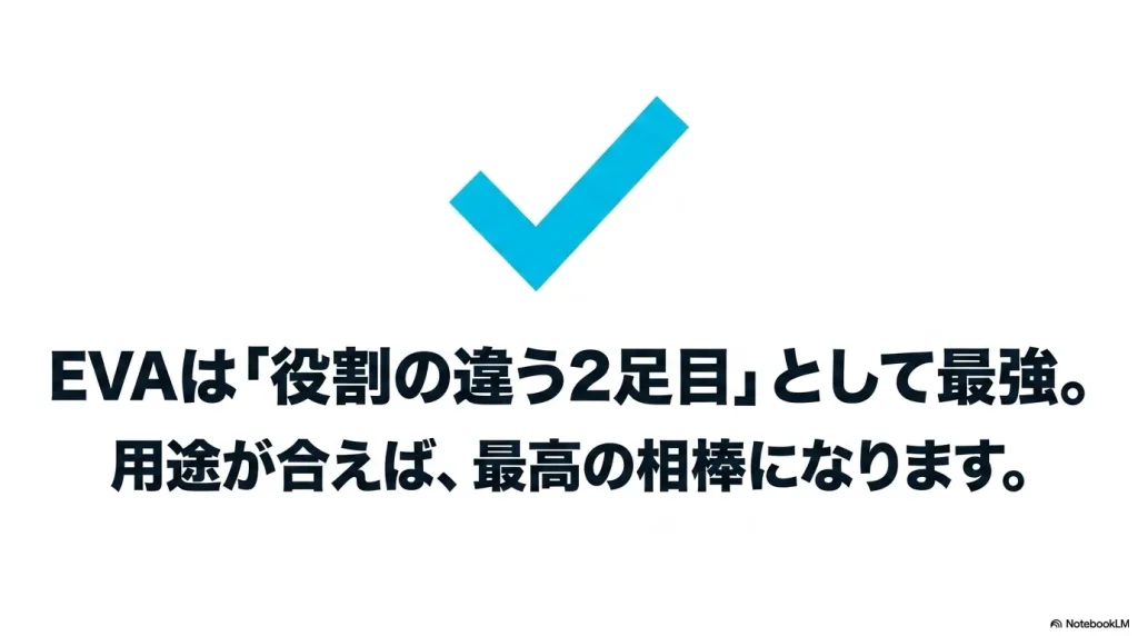 ビルケンシュトックEVAのまとめ。用途が合えば役割の違う2足目として最高の相棒になる。