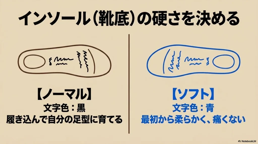 ビルケンシュトックのインソール（ノーマルとソフト）の見分け方と硬さの違い