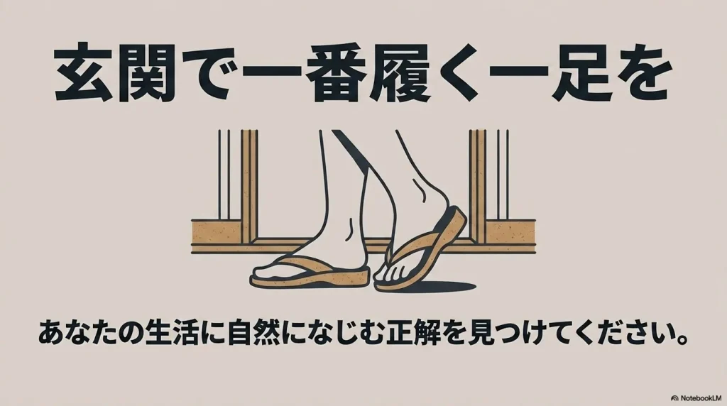 玄関で一番履く一足を。あなたの生活に自然になじむ正解を見つけてください。