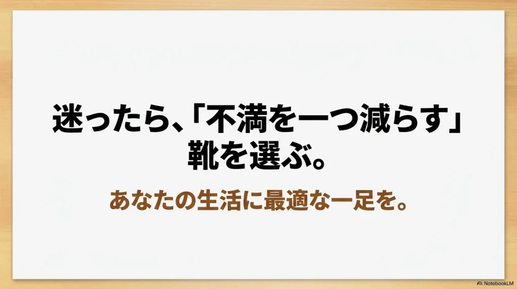 迷ったら不満を一つ減らす生活に最適な靴を選ぶ