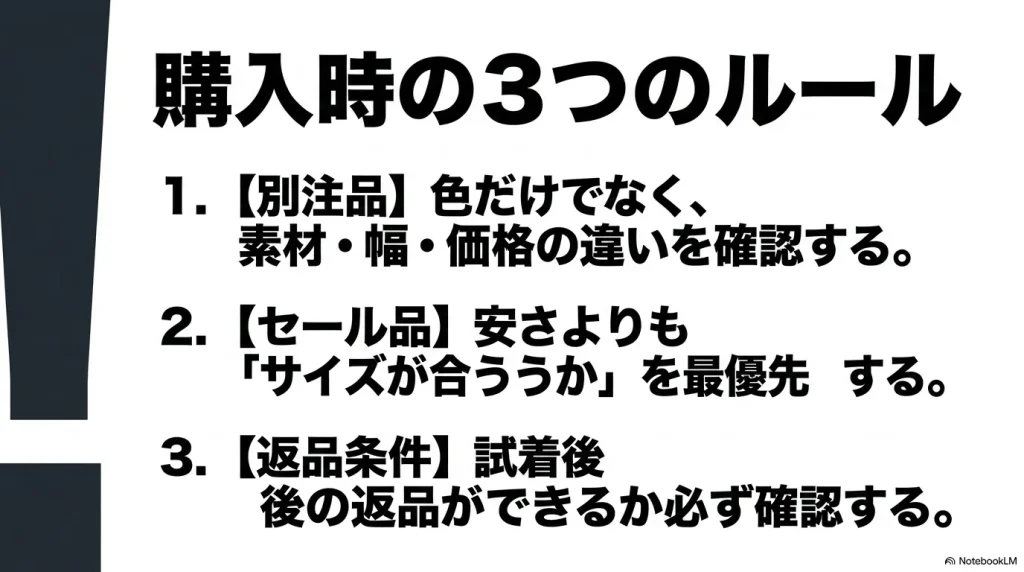 別注品、セール品、返品条件に関するKyoto購入時の3つのルールの解説