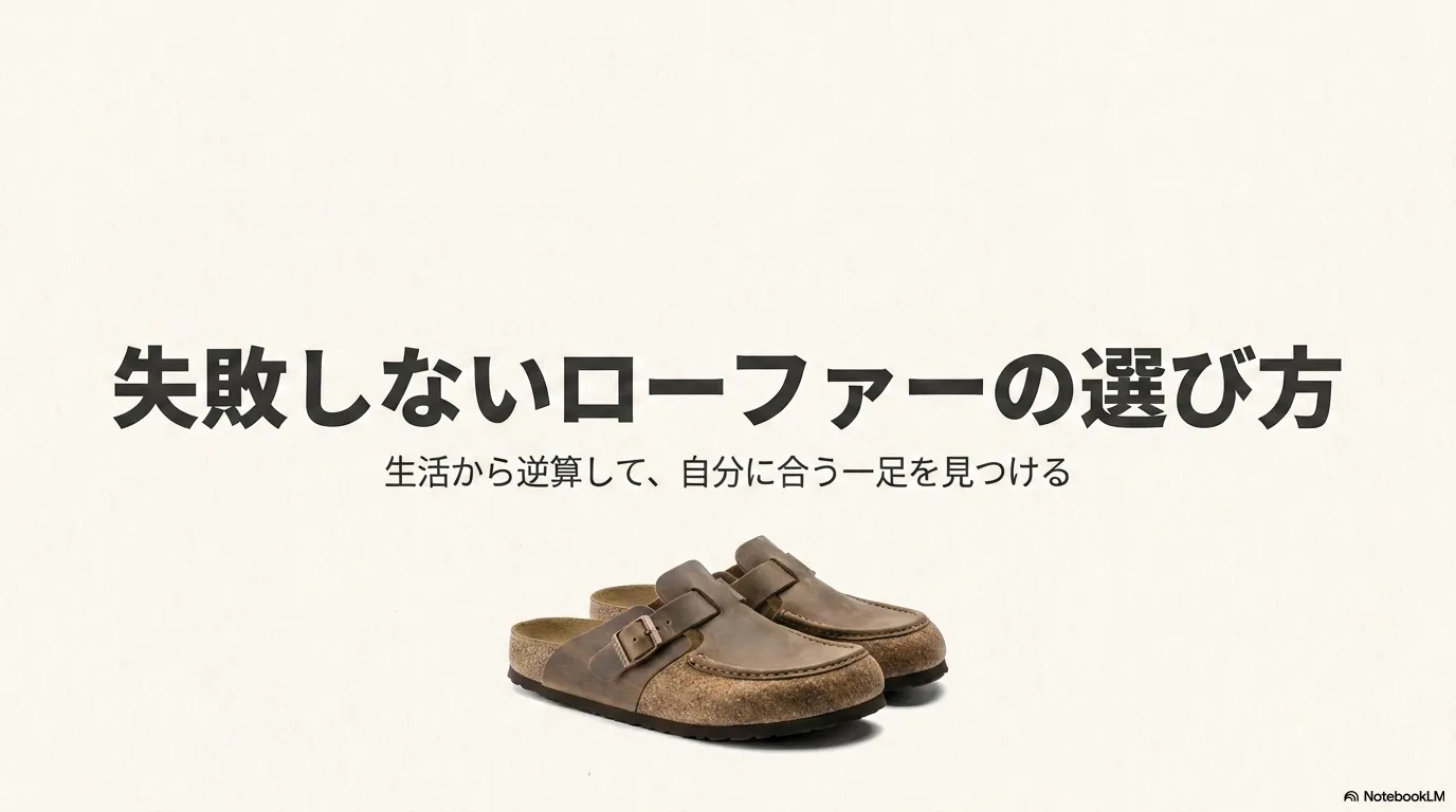 失敗しないビルケンシュトックローファーの選び方タイトルスライド