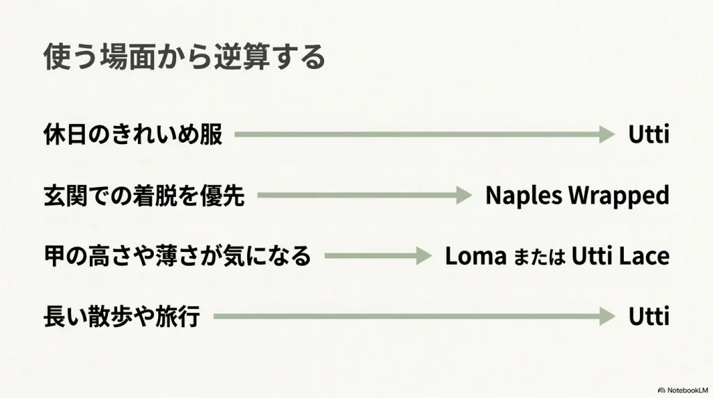 休日のきれいめ服や玄関用など使う場面から逆算する選び方の目安