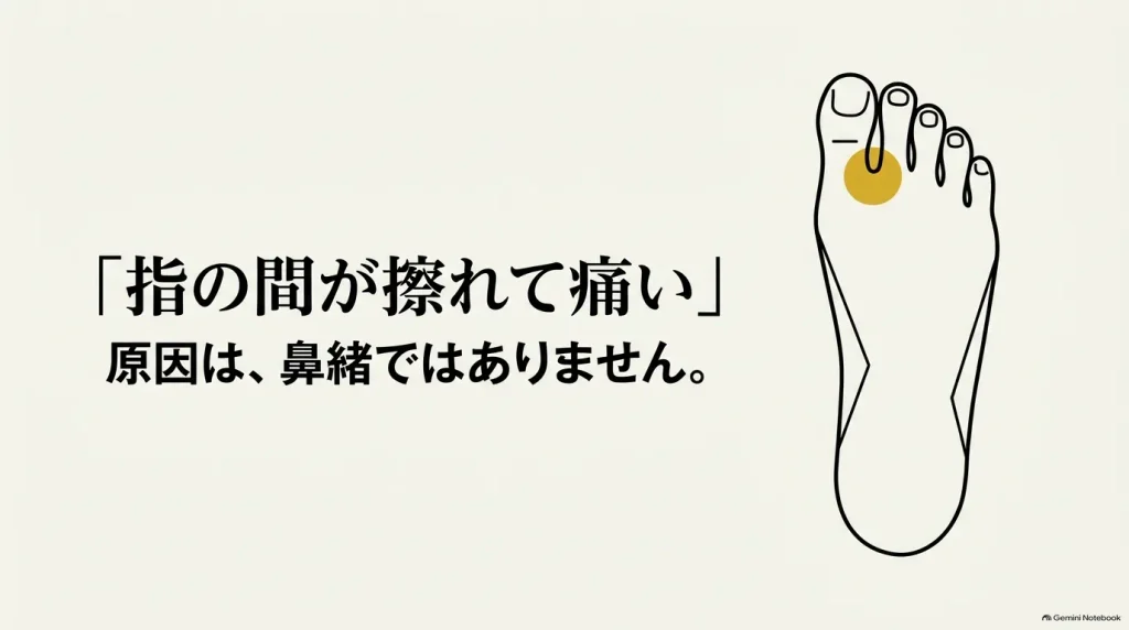 指の間が擦れて痛い原因は鼻緒ではないことを示す足の図