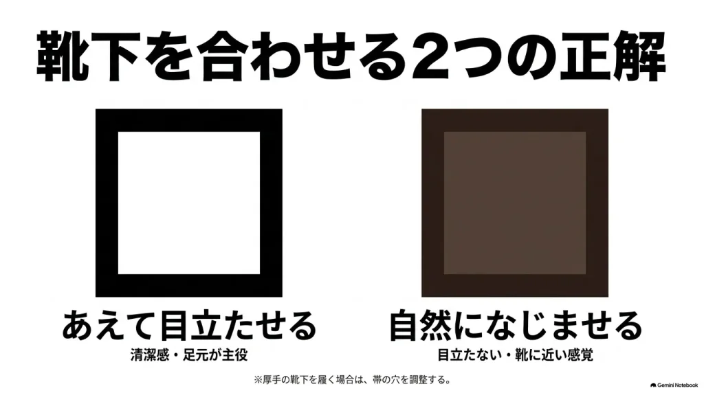 ミラノに靴下を合わせる2つの正解(あえて目立たせる白、自然になじませる同系色)