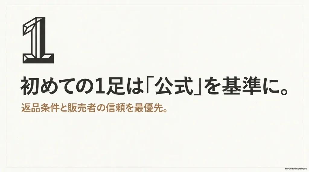 初めてビルケンシュトックを買う場合は公式を基準に返品条件と販売者の信頼性を確認する