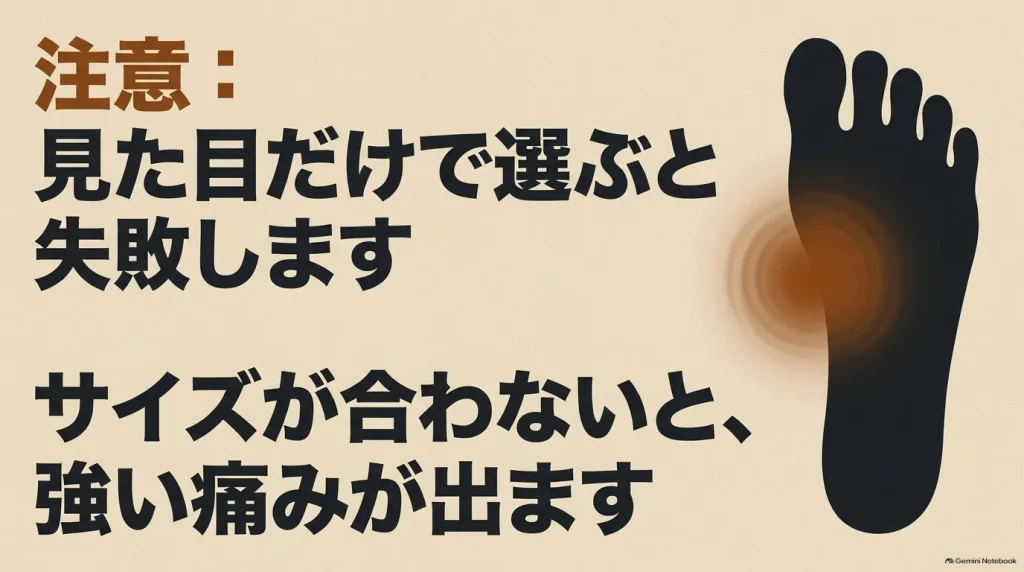 モンタナを見た目だけで選んでサイズが合わないと強い痛みが出るという注意喚起